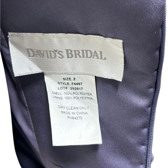 David’s Bridal Light Purple Sleeveless Maxi Dress Formal Bridesmaid Beaded Neck - Picture 10 of 13